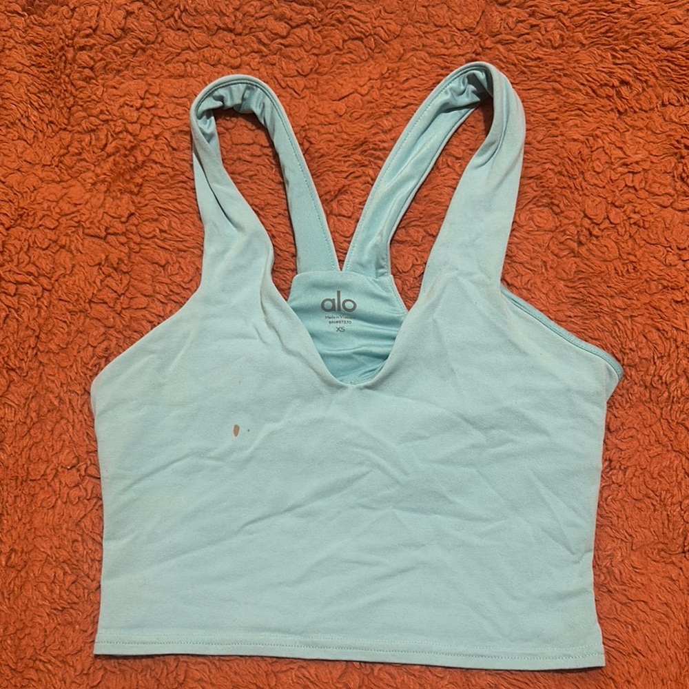 Alo Yoga Airbrush Light Blue Sports Bra Tank size: XS